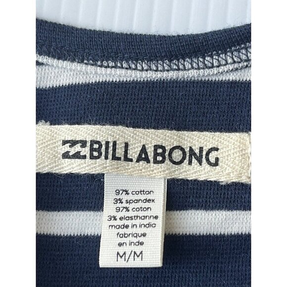 Billabong Juniors Navy Blue Knit Striped Name Game Crop Tank Top Size S M - Picture 5 of 11